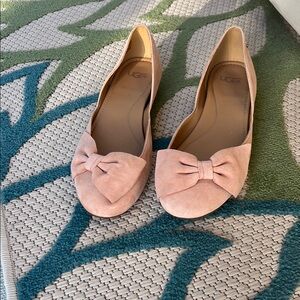 UGG Pink Flats with Bow Detail